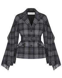 Christian Dior Women's Belted Jacket With Removable Scarf Black