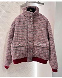 Chanel Women's Woolen Down Jacket Pink