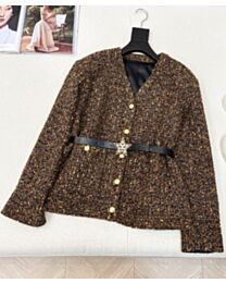 Chanel Women's Tweed Jacket Dark Coffee