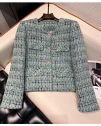 Chanel Women's Tweed Jacket Green