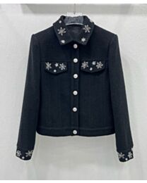 Chanel Women's Snowflake Beaded Jacket Black