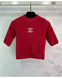 Chanel Women's Mohair Short-sleeved Top Red