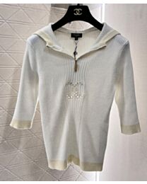 Chanel Women's Half-zip Knit Top 