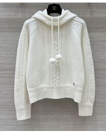 Chanel Women's Hooded Knitted Top White