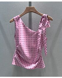Chanel Women's Polka Dot Vest Top Pink