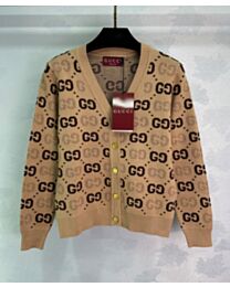 Gucci Women's GG Knitted Cardigan Khaki