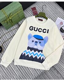 Gucci Women's Dog Print Sweatshirt Cream