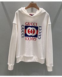 Gucci Women's Logo Printed Hoodies Cream