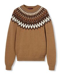 Gucci Women's Norwegian Wool Jacquard Sweater Coffee