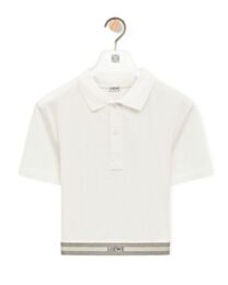 Loewe Women's Cropped Polo In Silk And Cotton White