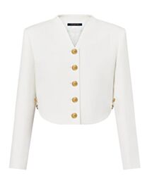 Louis Vuitton Women's Chain Detail Cropped Jacket White