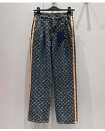 Louis Vuitton Women's Monogram Denim Tailored Pants Dark Blue