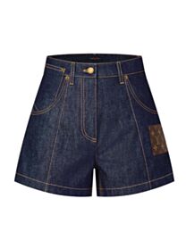 Louis Vuitton Women's High Waist Denim Shorts Dark Blue