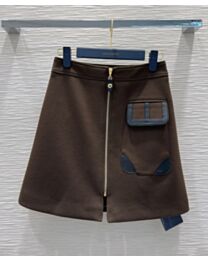 Louis Vuitton Women's Zipped Up Skirt Dark Coffee