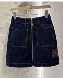 Louis Vuitton Women's Denim Skirt Dark Blue