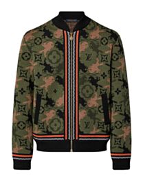 Louis Vuitton Women's Jacquard Wool Bomber Blouson Dark Green