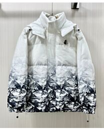 Moncler Men's Printed Down Jacket White