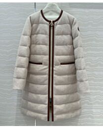 Moncler Women's Bellette Long Down Jacket Cream