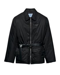 Prada Women's Re-Nylon Down Jacket With Belt Black