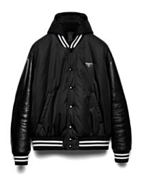 Prada Women's Oversized Re-Nylon Bomber Jacket Black