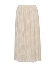 Prada Women's Polka-dot Georgette Midi Skirt Cream