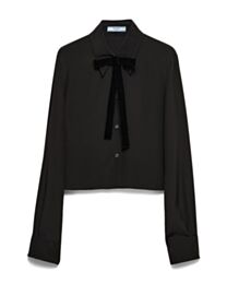 Prada Women's Crepe De Chine Shirt Black