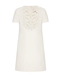 Valentino Women's Embroidered Crepe Couture Short Dress White