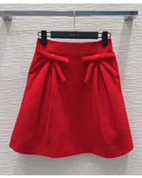 Valentino Women's Crepe Couture Skirt Red