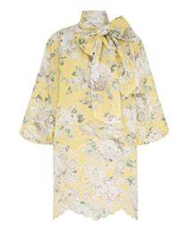 Zimmermann Women's Acacia Broderie Tie Mini Dress Yellow