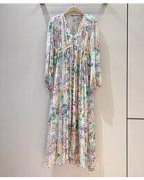 Zimmermann Women's Natural Multicolour Floral Viscose Long-sleeved Dress Polychrome