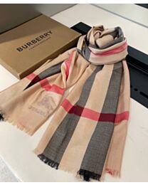 Burbbery Plaid Cashmere Scarf Apricot