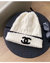 Chanel Warm Knitted Hat White