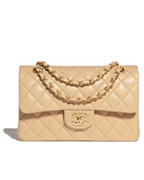 Chanel Classic Flap Handbag Apricot