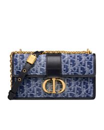 Christian Dior 30 Montaigne East-West Bag with Chain Blue