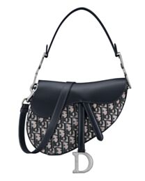 Christian Dior Saddle Bag with Strap Dark Blue