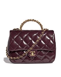 Chanel Mini Flap Bag With Top Handle AS5043 Mauve