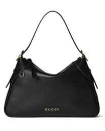 Gucci GG Emblem Medium Shoulder Bag 815217 Black