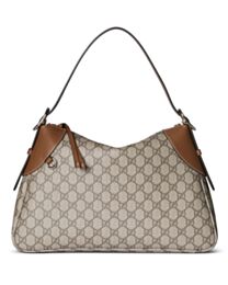 Gucci GG Emblem Medium Shoulder Bag 815217 Coffee