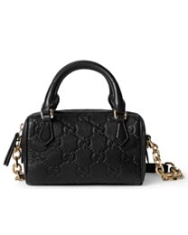 Gucci GG Emblem Super Mini Top Handle Bag 815256 Black