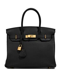 Hermes Birkin 30 Togo Leather Bag Black