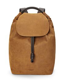 Loewe Flamenco Backpack In Pressed Suede Coffee