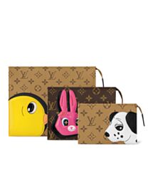 Louis Vuitton Trio Toilet Pouch M11254 Apricot