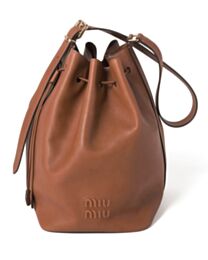 Miumiu Leather Bucket Bag 5BE089 Coffee