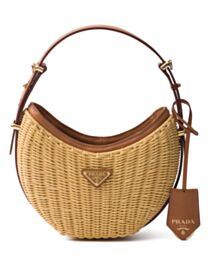 Prada Wicker And Leather Prada Arque Bag 1BC202 