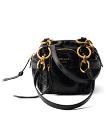 Prada Dangle Leather Top-handle Mini-bag 1BB137 Black