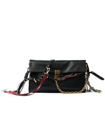 Prada Soft Sound Large Leather Shoulder Bag With Charms 1BD378 Black