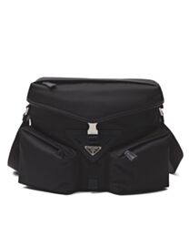 Prada Re-Nylon And Leather Shoulder Bag 2VD062 Black