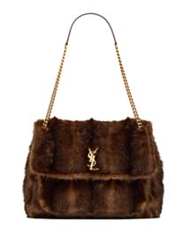 Saint Laurent Niki Large In Shearling Coffee