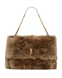 Saint Laurent Niki Oversized In Shearling Coffee