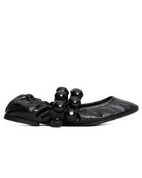 Alaia Women's Sphere Ballet Flats In Patent Leather Black